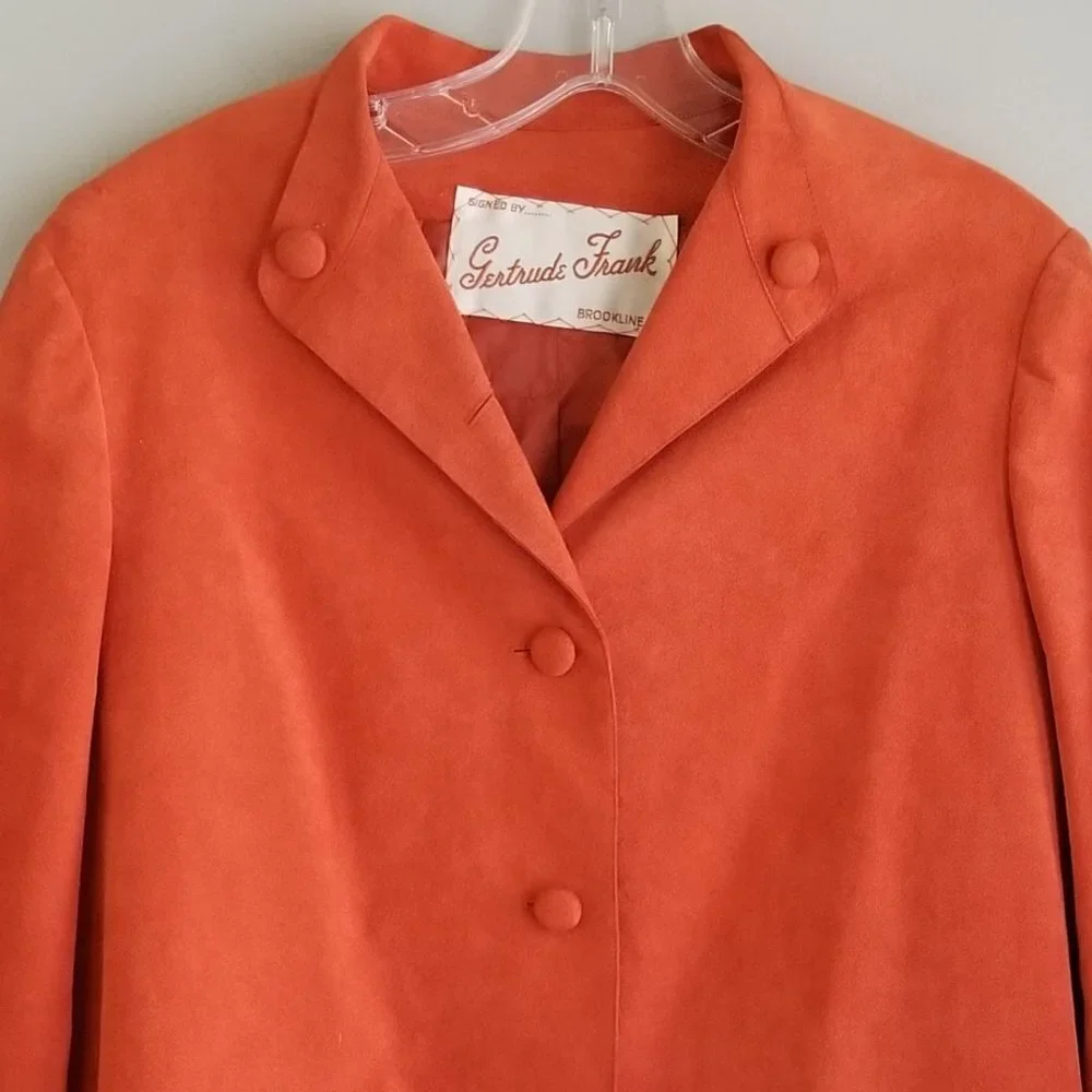 Gertrude Frank Vintage Suede Skirt Suit-Size 14